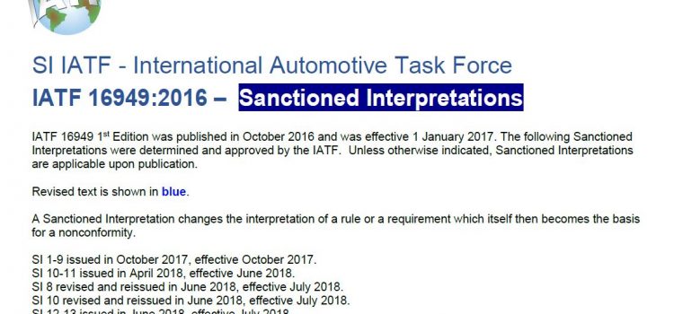 IATF16949標準最新更新發布(SI 23-25 于 2022 年 5 月发布, 2022 年 6 月生效) IATF16949標準最新更新發布(SI 23-25 于 2022 年 5 月发布, 2022 年 6 月生效)